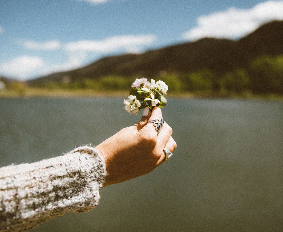 Small flowers in hand